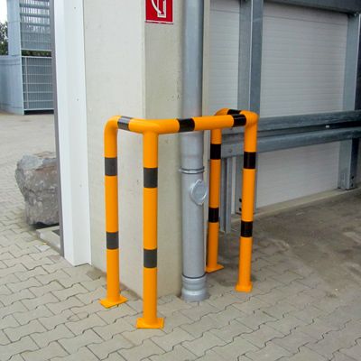 U-formet Hjørnebeskytter (truckværn) i gul/sort stål