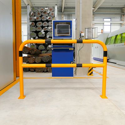 Påkørselsværn (spærrebom), bøjleformet – gul/sort