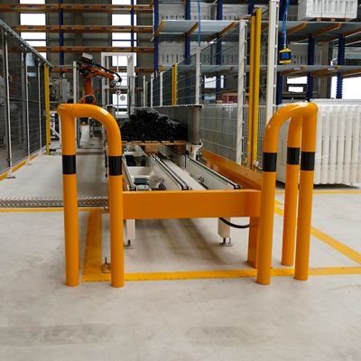 Ligesidet hjørnebeskytter (truckværn) i gul/sort stål