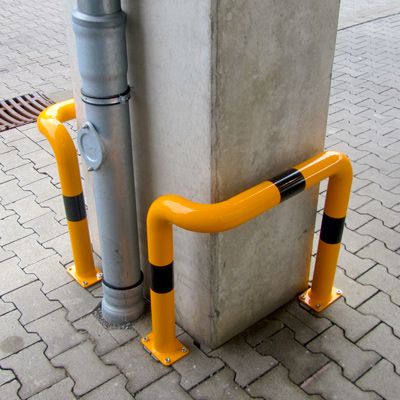 L-formet ensidig hjørnebeskytter (truckværn) i gul/sort stål