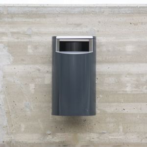 Udendørs skraldespand (affaldsspand) til væg (væghængt)
