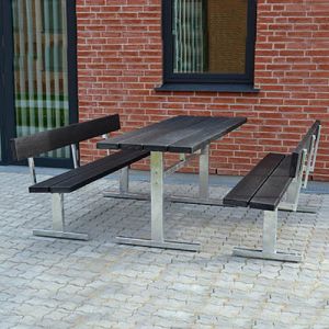 Vedligeholdelsesfrit bordbænkesæt med løse bænke med ryglæn