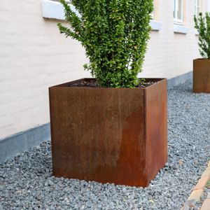 Plantekasse / højbed i cortenstål - kvadratisk