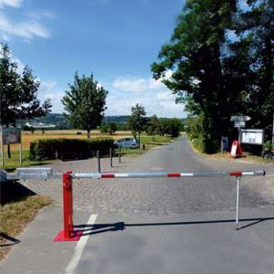 Manuel vippebom (vejbom) i galvaniseret stål med kontravægt